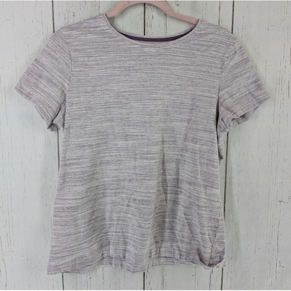 Croft Barrow Size Petite‎ Large Womens Purple Short Sleeve Cotton Top